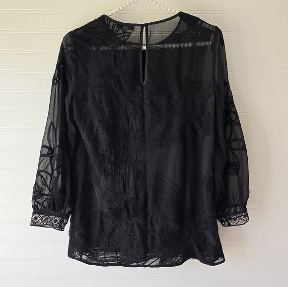 NWT Reiss Rosie Lace Top in Black 0 - Picture 4 of 12
